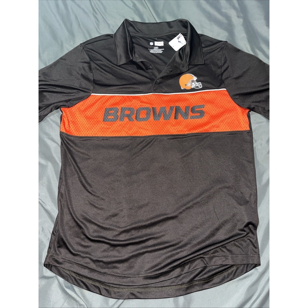 NWT Cleveland Browns NFL Team Apparel Men's Large Polo Shirt Golf Collared